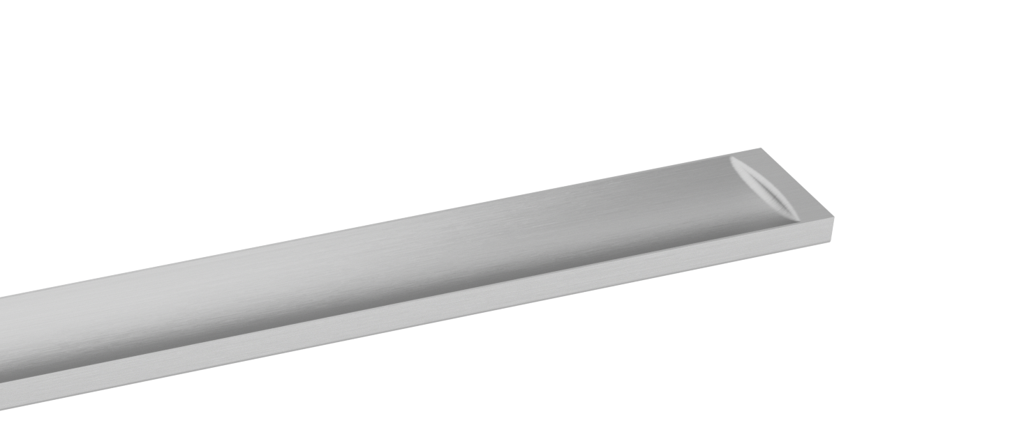 La copertura del modello Linearis Infinity è realizzata in acciaio inox AISI316L spazzolato o lucidato