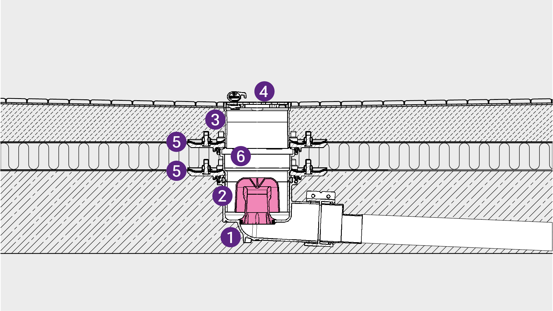 Disegno tecnico: guarnizione termosaldata con due guaine impermeabilizzanti