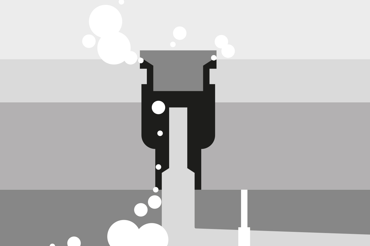 Schizzo con fuoriuscita di fumo/gas