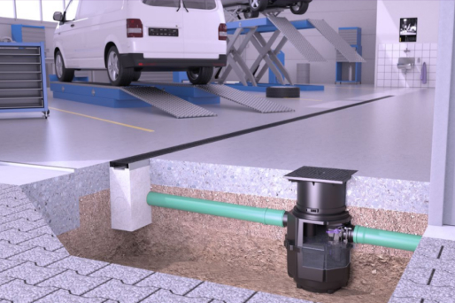 Proposta di installazione separatore di olio/benzina EasyOil ground 1,5 Sistema B LW 400 per officina automobilistica Proposta di installazione separatore di olio/benzina EasyOil ground 1,5 Sistema B LW 400 per officina automobilistica