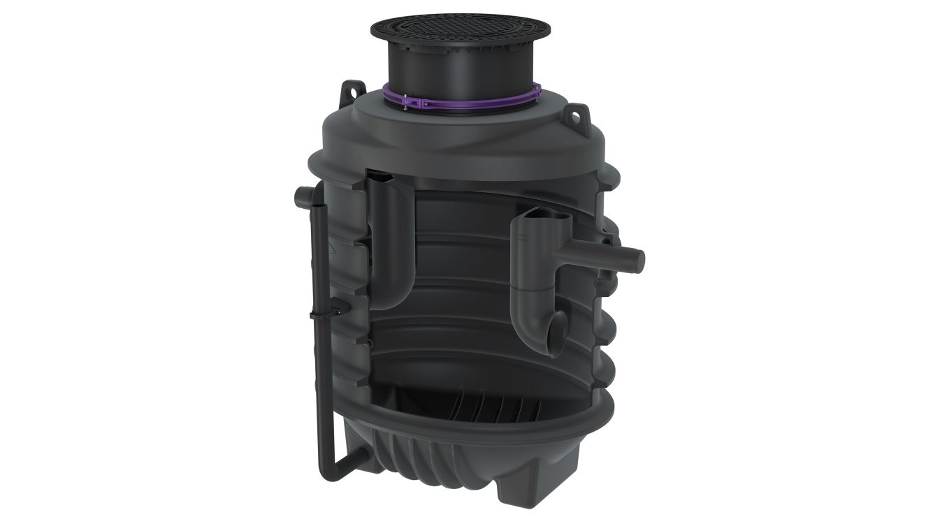 Degrassatore EasyClean ground oval con tubo di smaltimento diretto