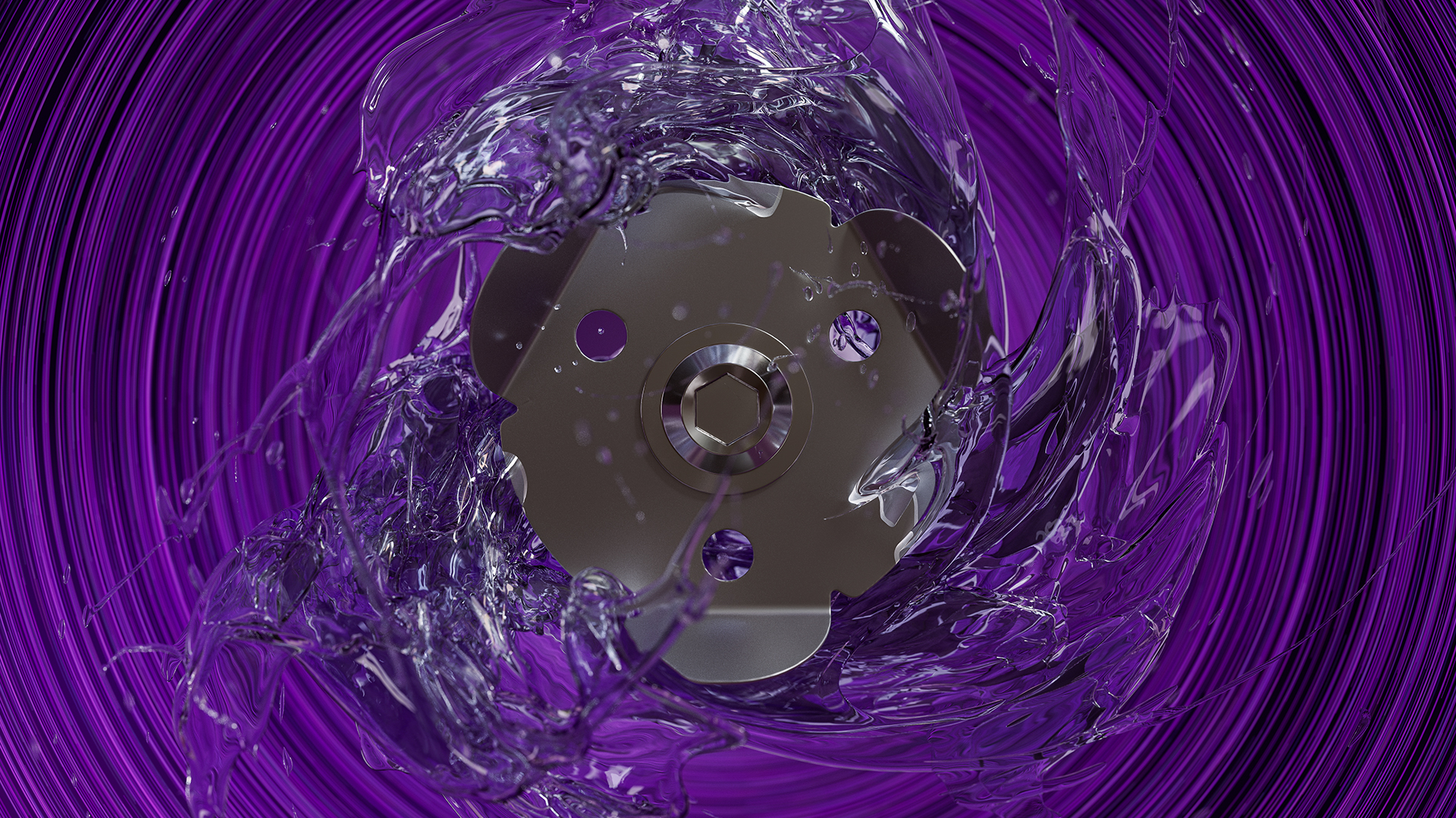 Trituratore affilatissimo Trituratore di una piccola stazione di sollevamento con acqua rotante.