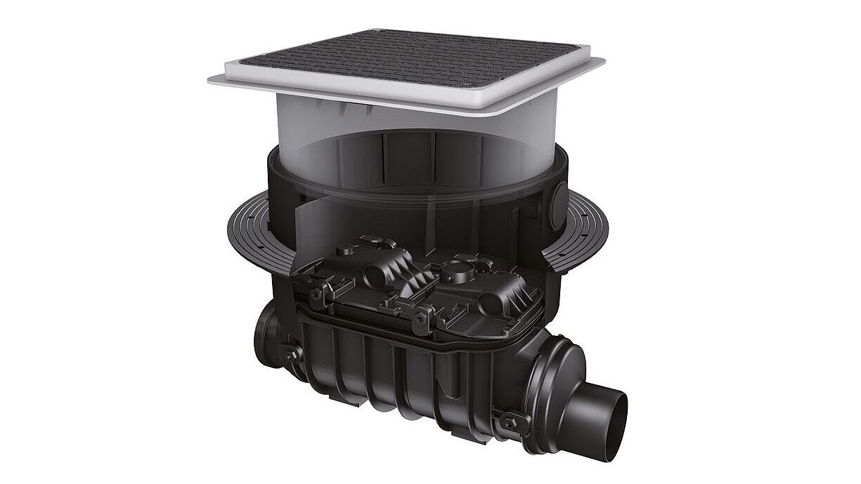 Modulo di ispezione e spurgo Controlfix per l’installazione nella soletta Modulo di ispezione e spurgo Controlfix per l’installazione nella soletta