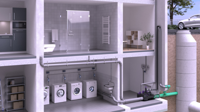 Esempio di installazione <em>di Ecolift L</em> in un condominio