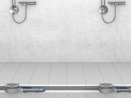 Esempio di installazione dello scarico per bagni “L'Ultrapiatto” Esempio di installazione dello scarico per bagni “L'Ultrapiatto”