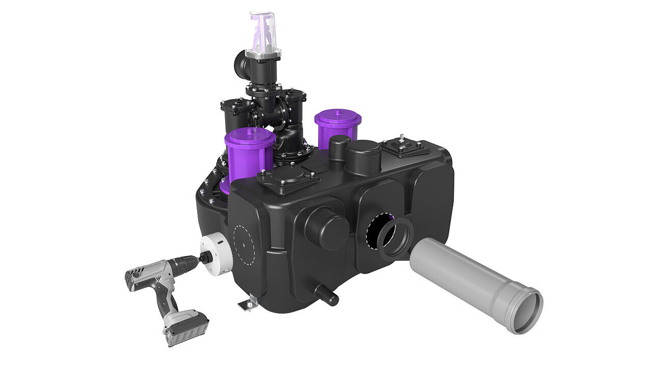 Aqualift F, possibilità di foratura variabili Aqualift F, possibilità di foratura variabili