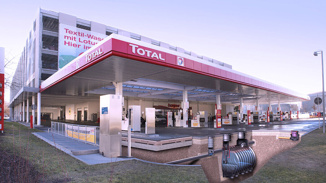 Disoleatore disoleatori in una stazione di servizio