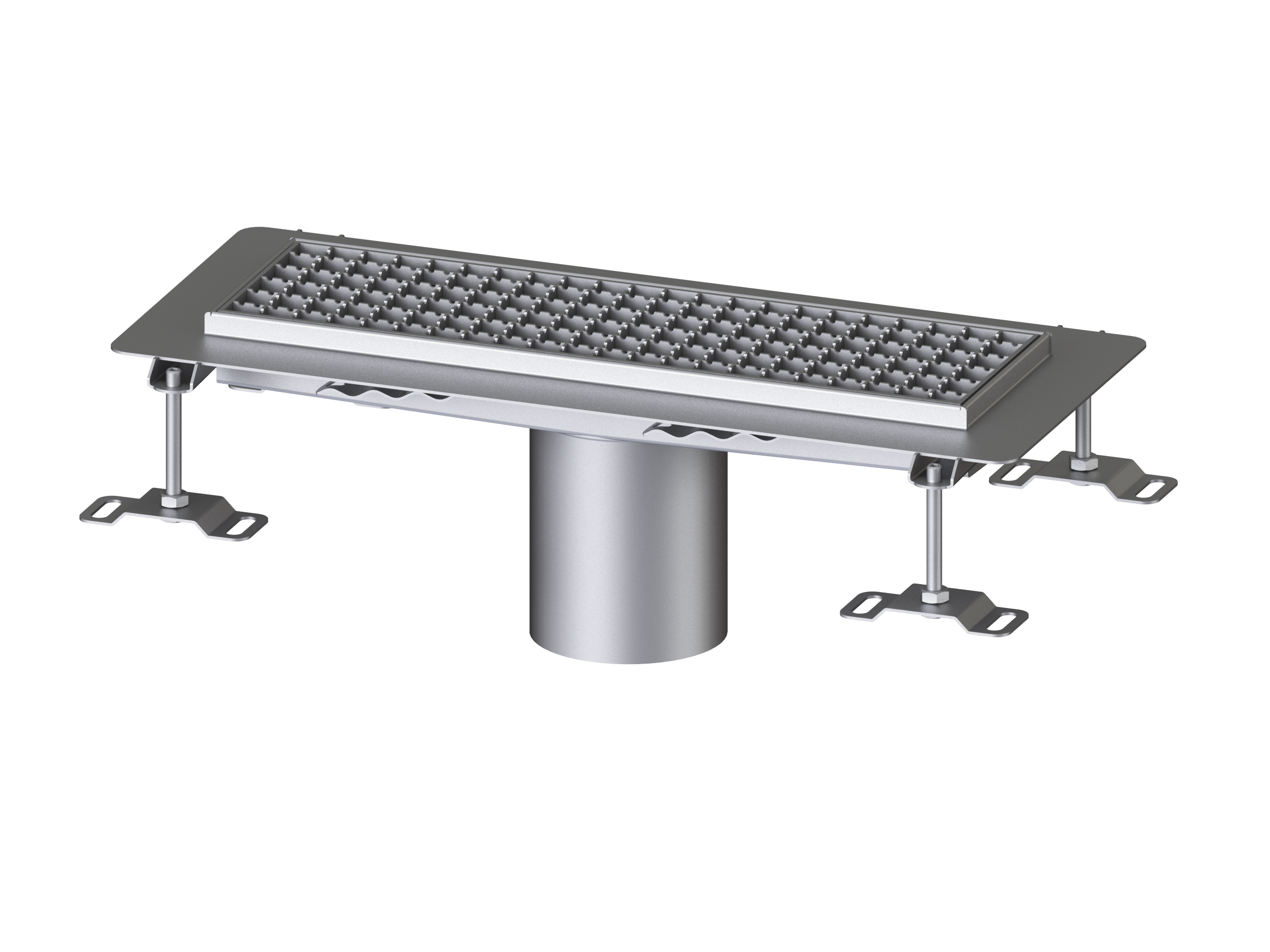 Canalette in acciaio inox con flangia adesiva, che possono essere dotate anche di aperture per l’acqua di infiltrazione Canalette in acciaio inox con flangia adesiva, che possono essere dotate anche di aperture per l’acqua di infiltrazione