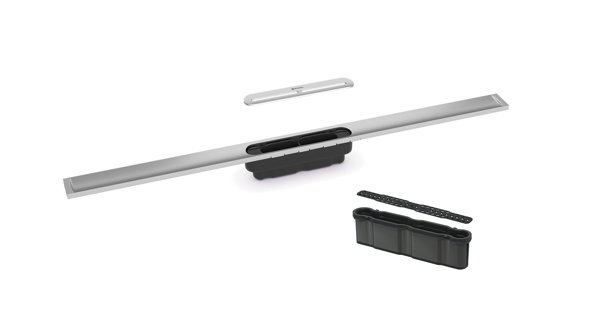 Canaletta per doccia Linearis Infinity con filtro per capelli e Megastop 