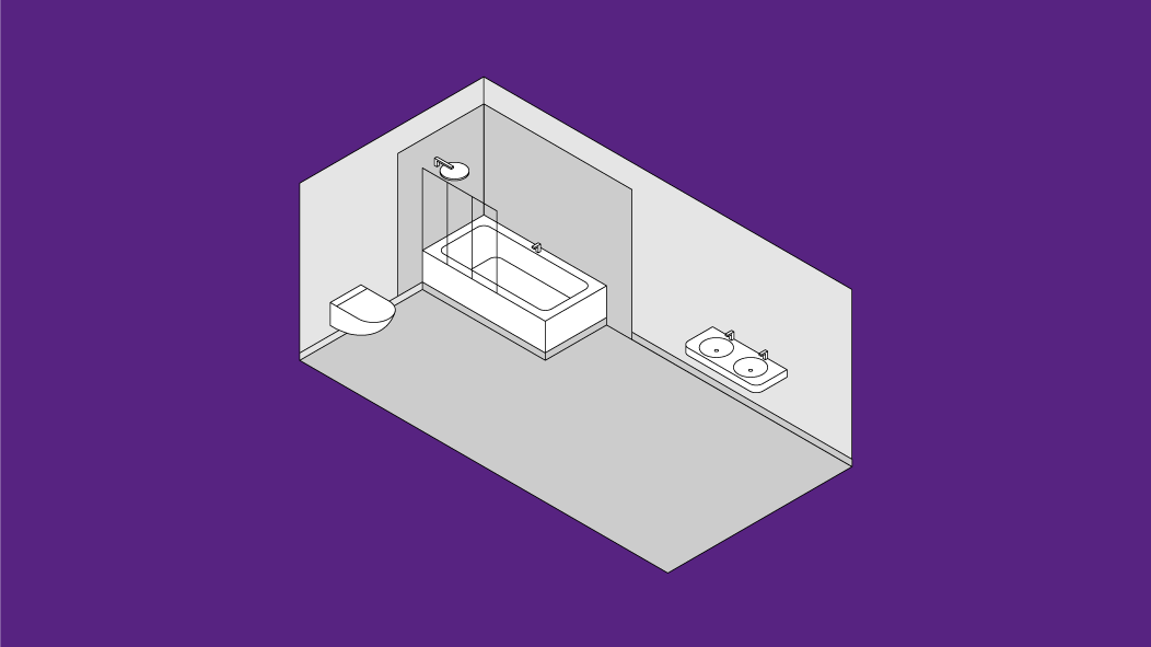 Schizzo progettuale del bagno