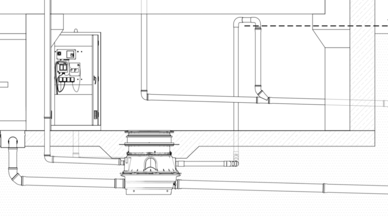 Schema di installazione con tubo di mandata