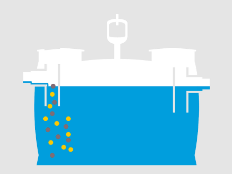 Schizzo: immissione dell'acqua contaminata Schizzo: immissione dell'acqua contaminata