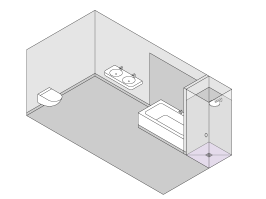 Bagno privato con vasca senza doccia e con box doccia a filo pavimento. Bagno privato con vasca senza doccia e con box doccia a filo pavimento.