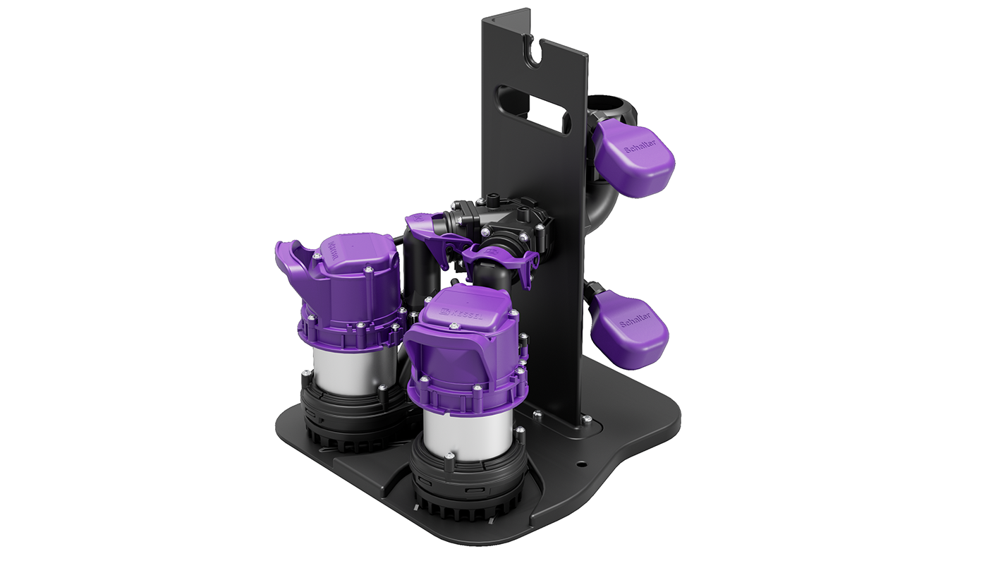 Kit di installazione delle pompe Retrofit S Duo GTF 500 per l’installazione con pompe sommerse nel serbatoio di raccolta locale