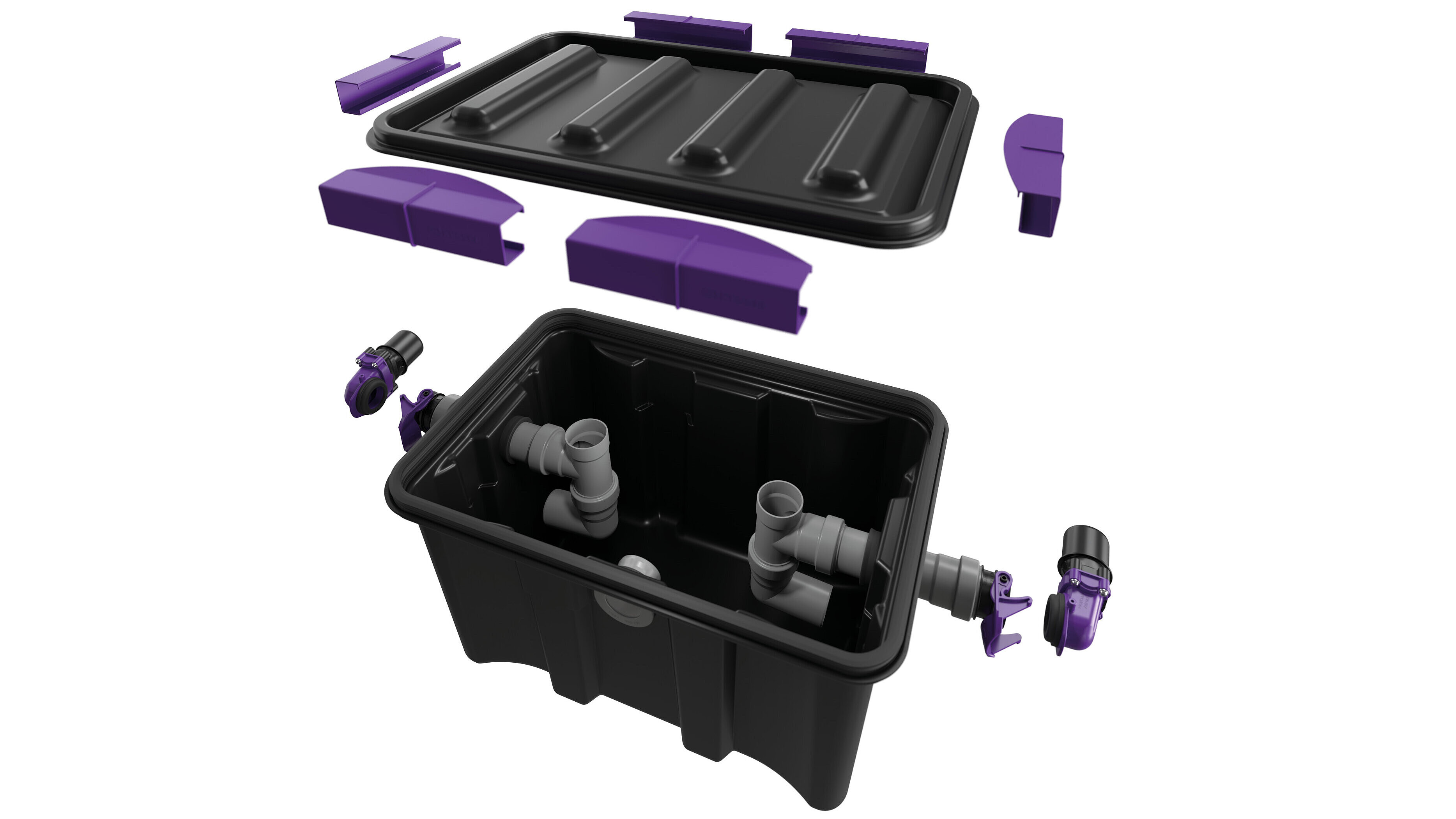 Tutti i componenti del degrassatore sono in plastica e quindi completamente antiruggine. Tutti i componenti del degrassatore sono in plastica e quindi completamente antiruggine.