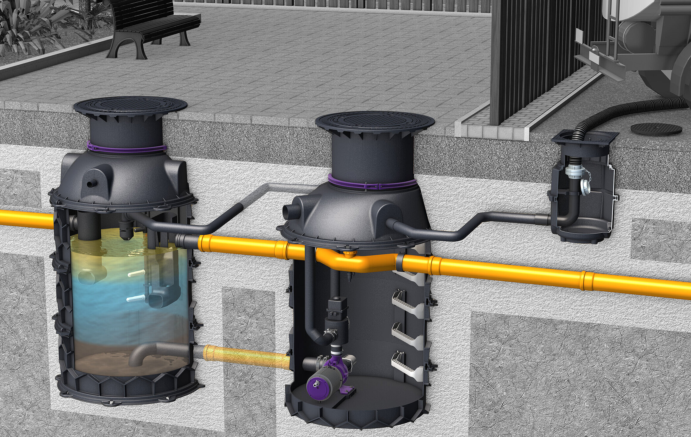 Svuotamento della versione EasyClean ground Auto Mix & Pump Svuotamento della versione EasyClean ground Auto Mix & Pump