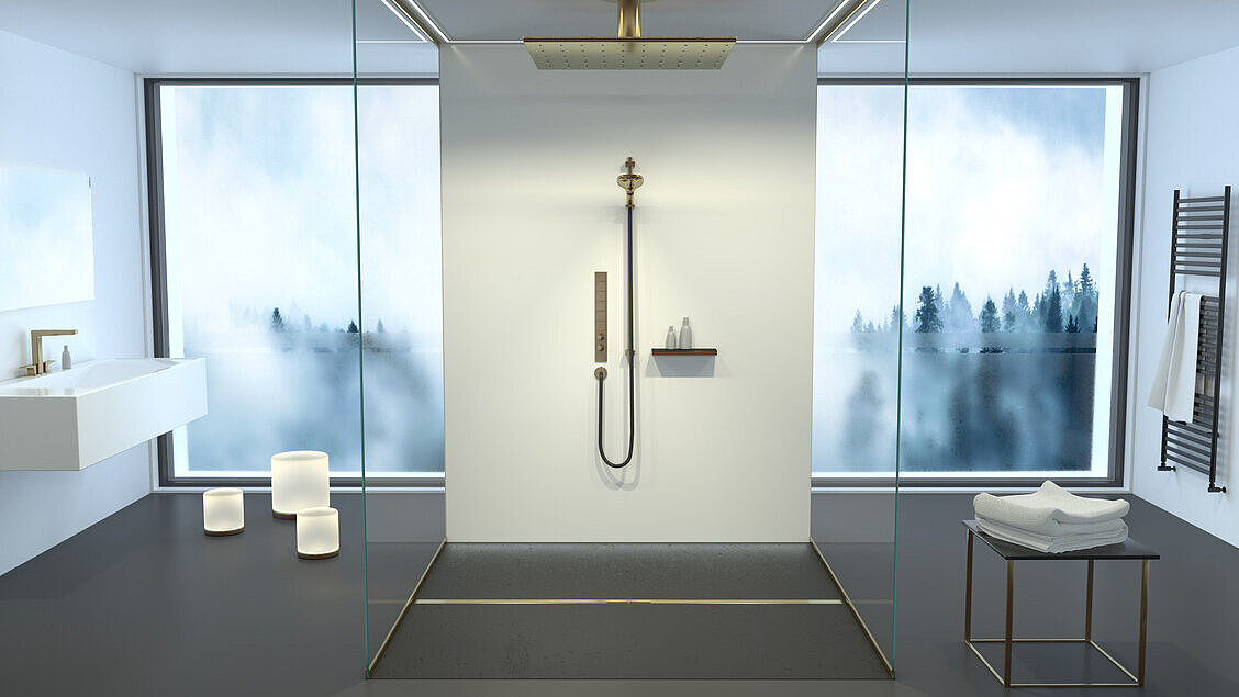 Drenaggio lineare per la creazione individuale del bagno con la canaletta per doccia Linearis Infinity