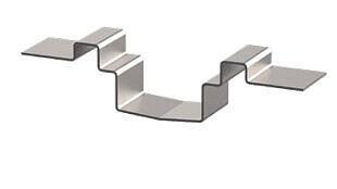 Canaletta in acciaio inossidabile con flangia adesiva, altezza flangia 15 mm